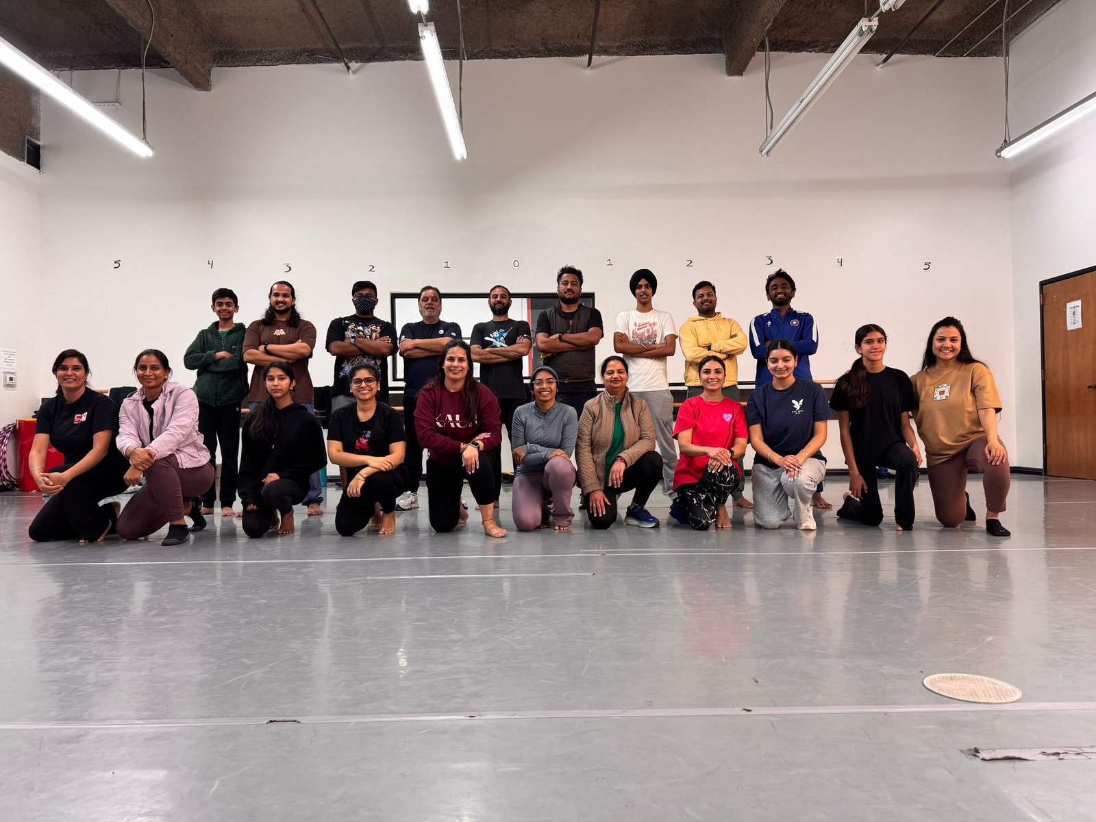 Large San Jose Intermediate Adults Bhangra class group at Purdance