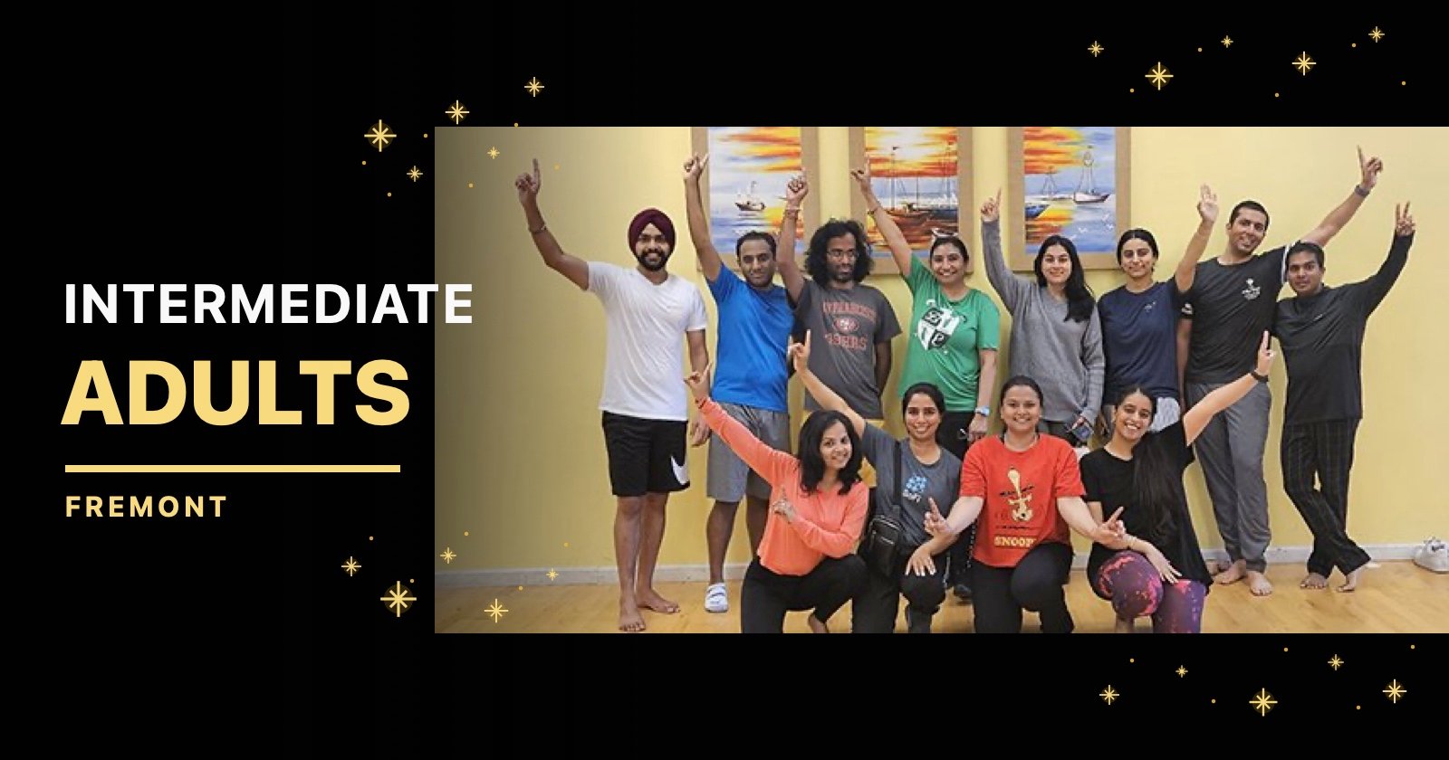 Large Fremont Intermediate Adults Bhangra class group