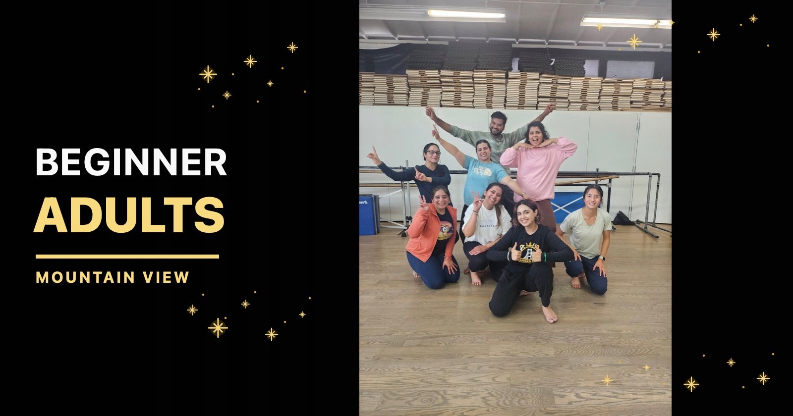 Mountain View and Palo Alto Beginner Adults Bhangra class in the studio