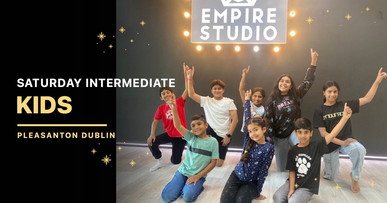 Saturday · 12–1 PM · Ages 7–12 Intermediate Kids Bhangra class inside Empire Studio