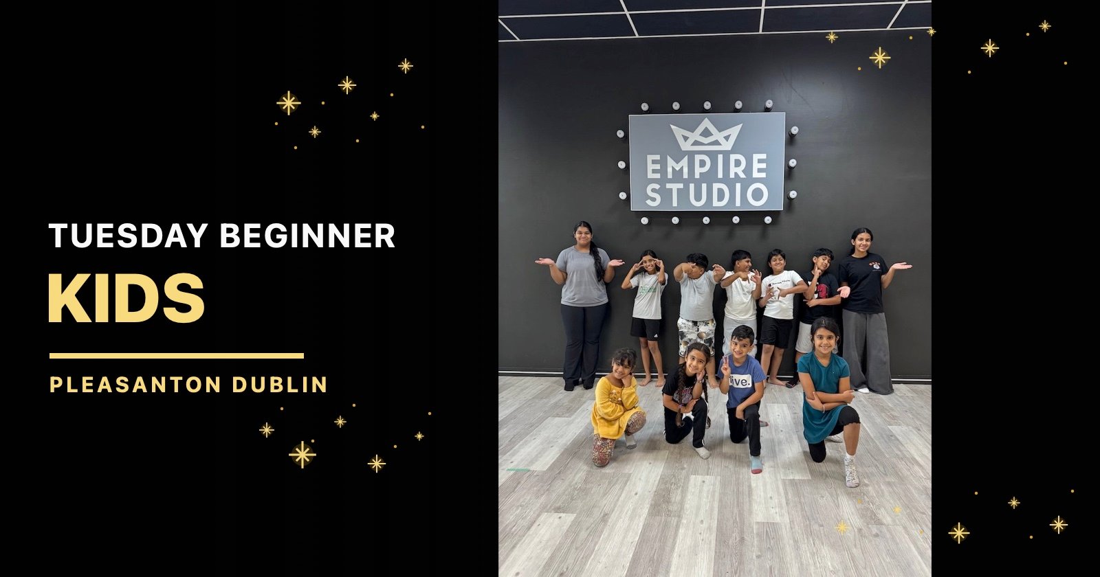 Tuesday · 5–6 PM · Ages 6–12 Beginner Kids Bhangra class inside Empire Studio