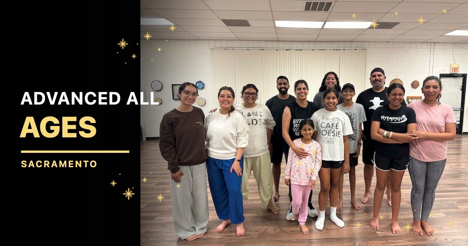 Large Sacramento Advanced Bhangra class group at Move Studio